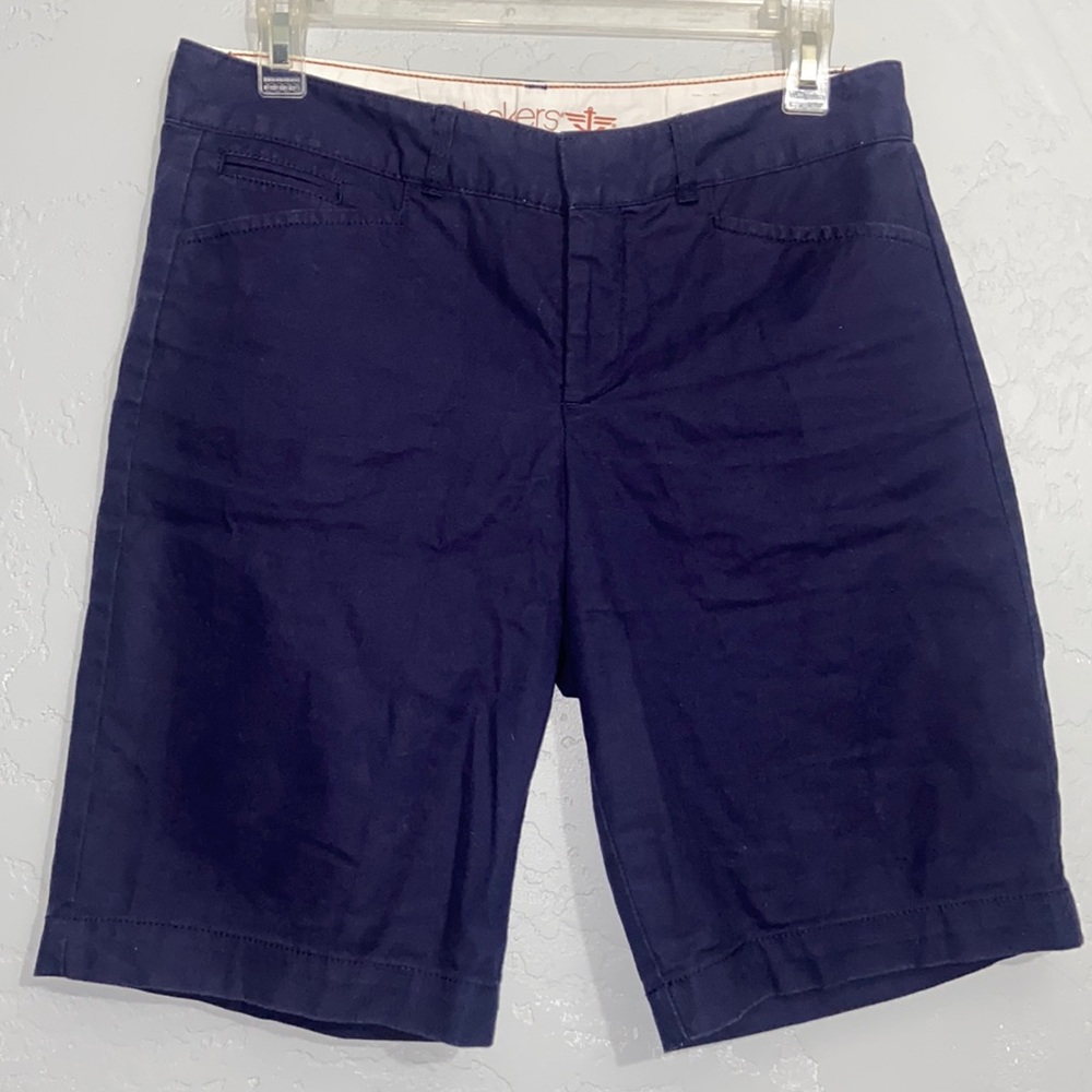 Dockers Flat Front Pockets Bermuda Cotton Blend Short Navy Size 4